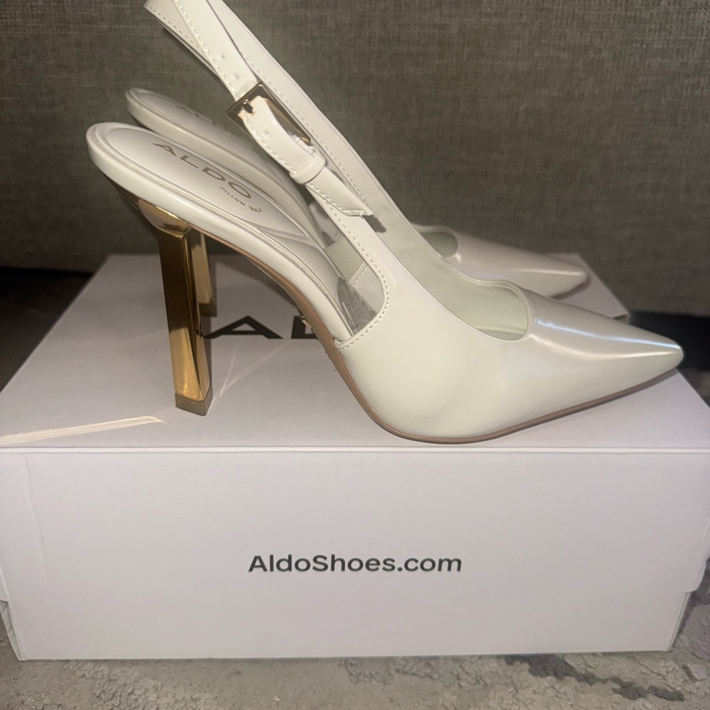 Aldo Women's White Slingback Heels